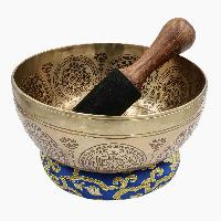 Buddhist Hand Beaten Jambati Singing Bowl, With Premium Etching Carving