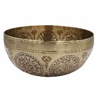 Buddhist Hand Beaten Jambati Singing Bowl, With Premium Etching Carving