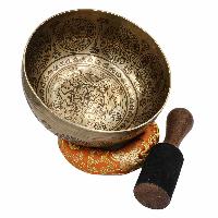 Buddhist Hand Beaten Jambati Singing Bowl, With Premium Etching Carving