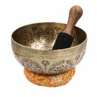 Buddhist Hand Beaten Jambati Singing Bowl, With Premium Etching Carving