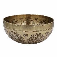 Buddhist Hand Beaten Jambati Singing Bowl, With Premium Etching Carving