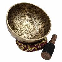 Buddhist Hand Beaten Jambati Singing Bowl, With Premium Etching Carving