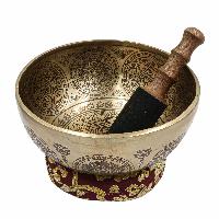 Buddhist Hand Beaten Jambati Singing Bowl, With Premium Etching Carving