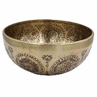 Buddhist Hand Beaten Jambati Singing Bowl, With Premium Etching Carving