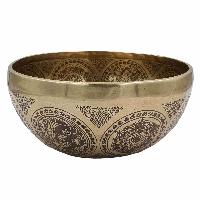 Buddhist Hand Beaten Jambati Singing Bowl, With Premium Etching Carving