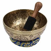 Buddhist Hand Beaten Jambati Singing Bowl, With Premium Etching Carving