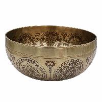 Buddhist Hand Beaten Jambati Singing Bowl, With Premium Etching Carving