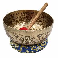 Buddhist Hand Beaten Jambati Singing Bowl, With Premium Etching Carving