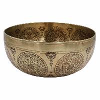 Buddhist Hand Beaten Jambati Singing Bowl, With Premium Etching Carving