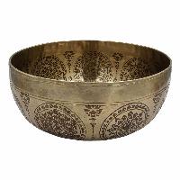 Buddhist Hand Beaten Jambati Singing Bowl, With Premium Etching Carving