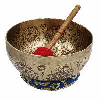 Buddhist Hand Beaten Jambati Singing Bowl, With Premium Etching Carving