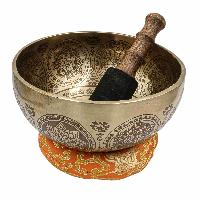 Buddhist Hand Beaten Jambati Singing Bowl, With Premium Etching Carving