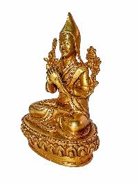 Buddhist Handmade Statue Of [tsongkhapa], [full Fire Gold Plated]