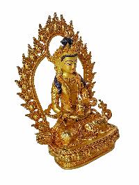 Buddhist Statue Of Aparimita [full Fire Gold Plated], [face Painted], Amitayus, Chepame