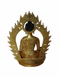 Buddhist Statue Of [medicine Buddha], [full Fire Gold Plated], [face Painted]