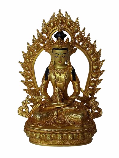 Buddhist Statue Of [aparimita], [full Gold Plated], Amitayus, Chepame