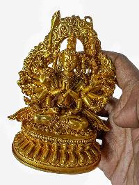 Buddhist Handmade Statue Of Chundi, [full Gold Plated], [cundi, Chandi]