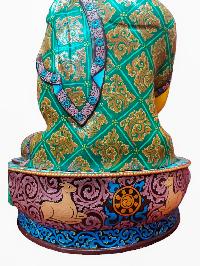 Buddhist Handmade Statue Of [shakyamuni Buddha], [traditional Color Finishing, Face Painted]