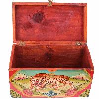 [traditional Tibetan], Ritual Jeweler And Ritual Item Box, [painted], [tiger] Design