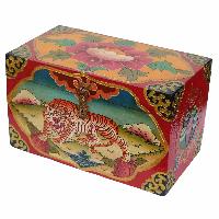 [traditional Tibetan], Ritual Jeweler And Ritual Item Box, [painted], [tiger] Design