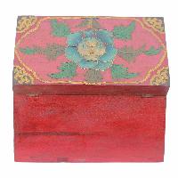 [traditional Tibetan], Ritual Jeweler And Ritual Item Box, [painted] With Snow Lion Design