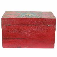 [traditional Tibetan], Ritual Jeweler And Ritual Item Box, [painted] With Snow Lion Design