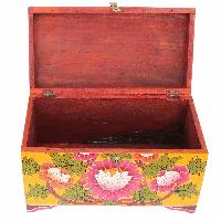 [traditional Tibetan], Ritual Jeweler And Ritual Item Box, [painted] With [lotus] Design