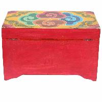 [traditional Tibetan], Ritual Jeweler And Ritual Item Box, [painted] With [lotus] Design