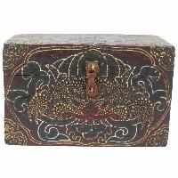 [traditional Tibetan], Ritual Jeweler And Ritual Item Box, [painted] With Flower Design, [antique]