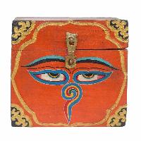 [traditional Tibetan], Ritual Jeweler And Ritual Item Box, [painted], Buddh Eye