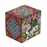 [traditional Tibetan], Ritual Jeweler And Ritual Item Box, [painted], Endless Knot And Snow Lion