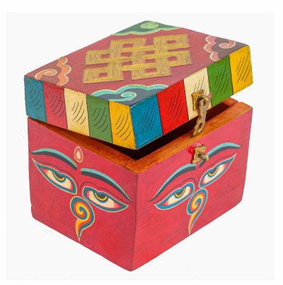 [traditional Tibetan], Ritual Jeweler And Ritual Item Box, [painted], With Endless Knot