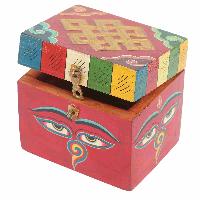 [traditional Tibetan], Ritual Jeweler And Ritual Item Box, [painted], With Endless Knot