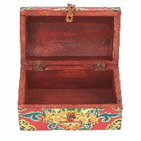 [traditional Tibetan], Ritual Jeweler And Ritual Item Box, [painted] With Flower Design