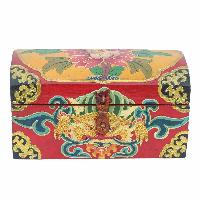 [traditional Tibetan], Ritual Jeweler And Ritual Item Box, [painted] With Flower Design