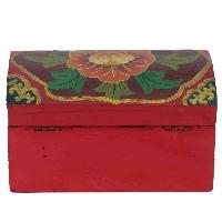 [traditional Tibetan], Ritual Jeweler And Ritual Item Box, [painted] With Flower Design