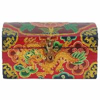 [traditional Tibetan], Ritual Jeweler And Ritual Item Box, [painted] With Flower Design