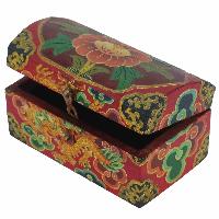 [traditional Tibetan], Ritual Jeweler And Ritual Item Box, [painted] With Flower Design