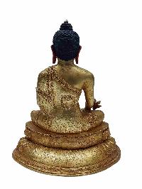 Buddhist Handmade Statue Of Medicine Buddha, [full Gold Plated] With Painted Face