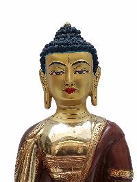 Buddhist Handmade Statue Of Ratnasambhava Buddha, [partly Gold Plated]