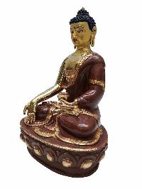 Buddhist Handmade Statue Of Ratnasambhava Buddha, [partly Gold Plated]