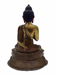 [old], Buddhist Handmade Statue Of Vairochana Buddha, [partly Gold Plated], Old Stock