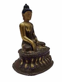 [old], Buddhist Handmade Statue Of Shakyamuni Buddha, [partly Gold Plated], Old Stock