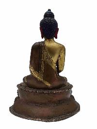 [old], Buddhist Handmade Statue Of Shakyamuni Buddha, [partly Gold Plated], Old Stock