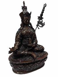 Buddhist Handmade Statue Of Padmasambhava [guru Rinpoche], [chocolate Oxidized]