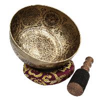 Buddhist Hand Beaten Jambati Singing Bowl, With Premium Etching Carving