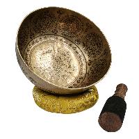 Buddhist Hand Beaten Jambati Singing Bowl, With Premium Etching Carving