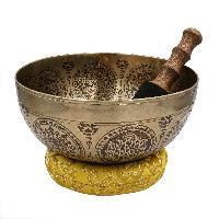 Buddhist Hand Beaten Jambati Singing Bowl, With Premium Etching Carving