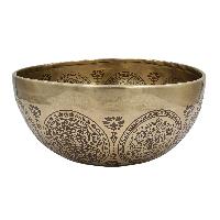 Buddhist Hand Beaten Jambati Singing Bowl, With Premium Etching Carving