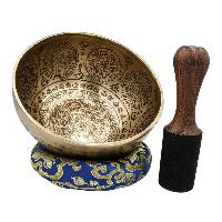 Buddhist Hand Beaten Jambati Singing Bowl, With Premium Etching Carving